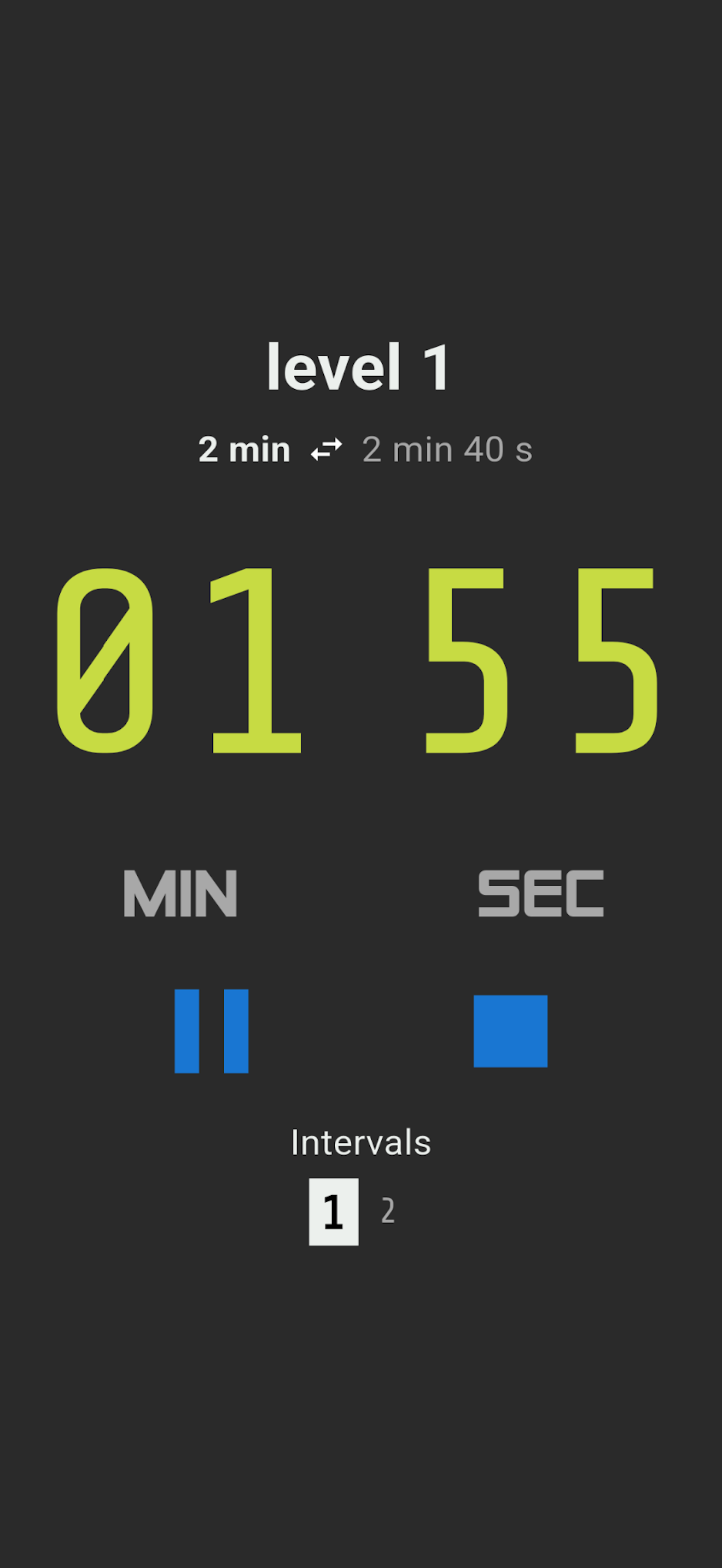 SweatTimer active timer interface